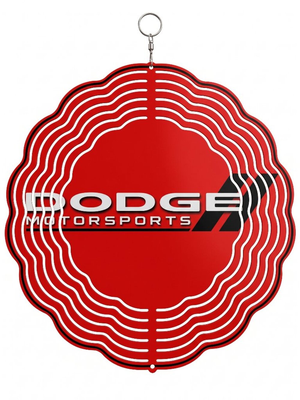10" Dodge Motorsports Kinetic Wind Spinner - Red Metal Hanging Yard Decor